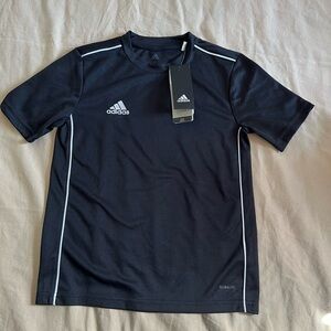 Adidas Navy T-Shirt with White Stripes